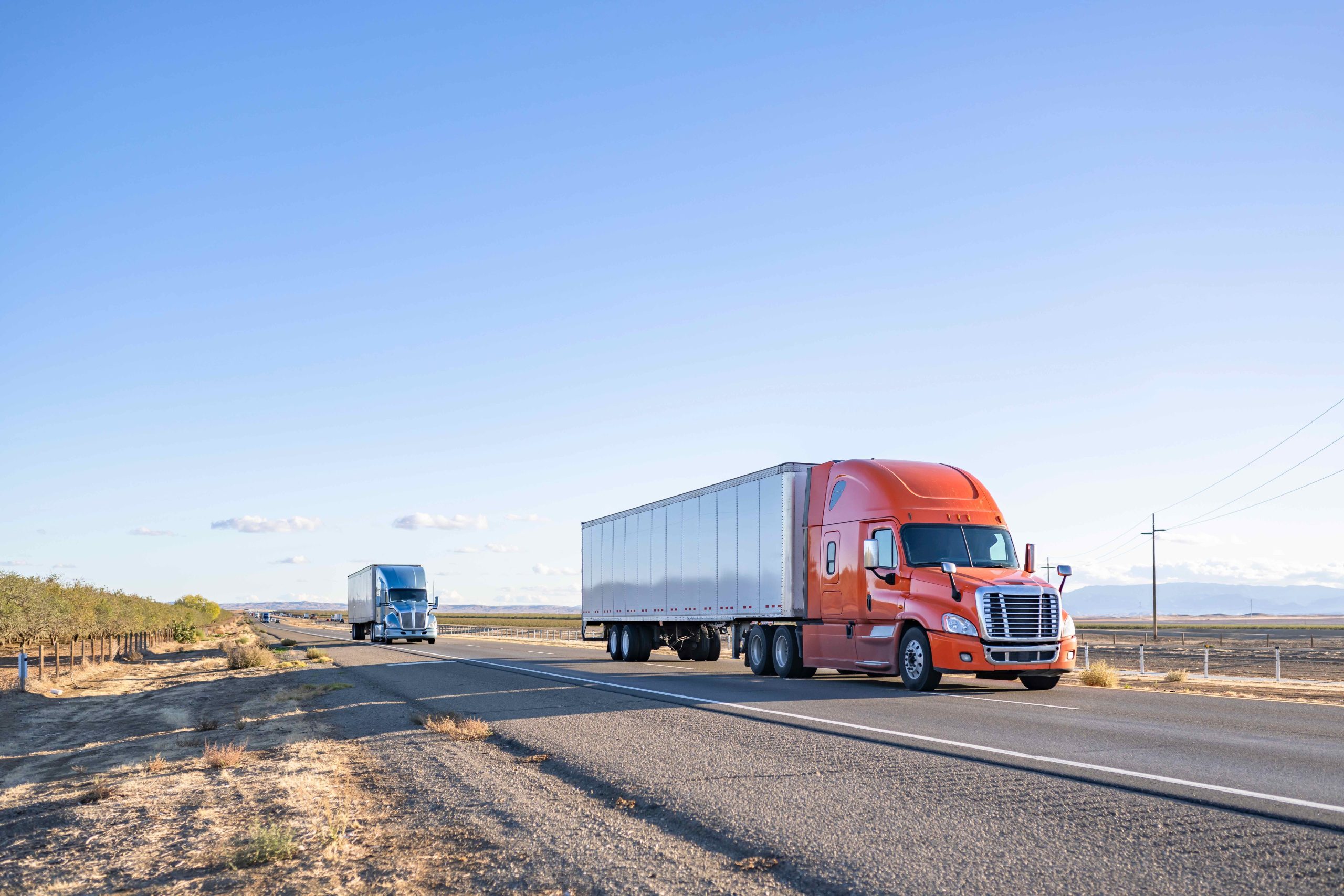 Picture of a diesel truck driving in the road